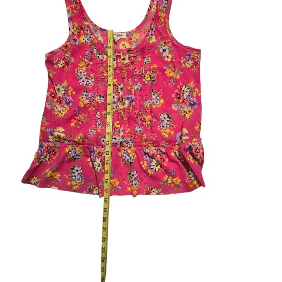 Aeropostale Pink Sheer Tank with Floral Pattern Size M Excellent Condition - Picture 6 of 7